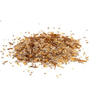 Vogelvoer strooivoer high energy no mess met meelwormen