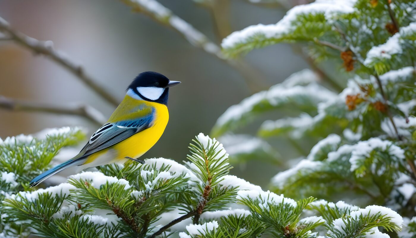 vogel winter tuin kleurrijk